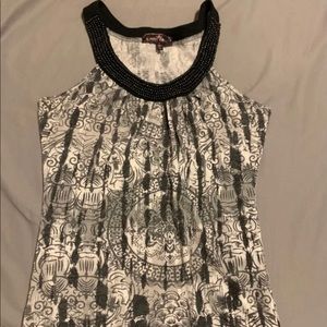 Women’s beaded neck tank top